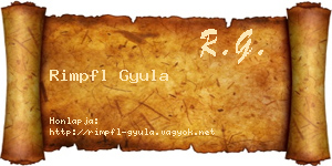 Rimpfl Gyula névjegykártya